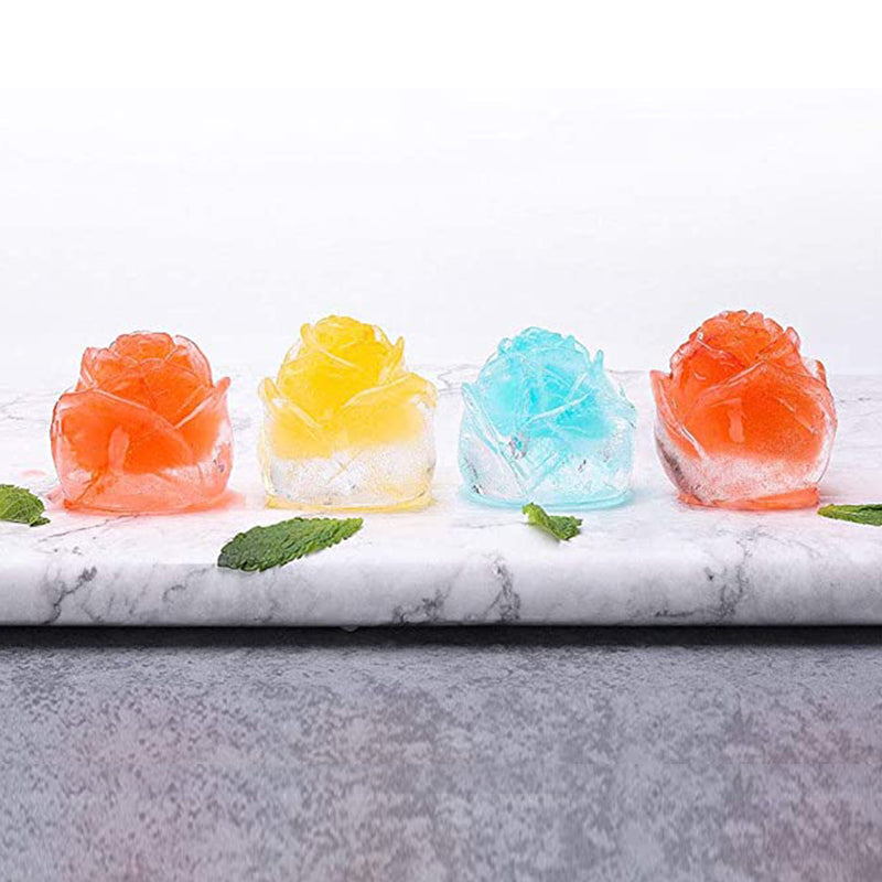 Eiswürfelform in Rosen-3D-Design für stilvolle Drinks
