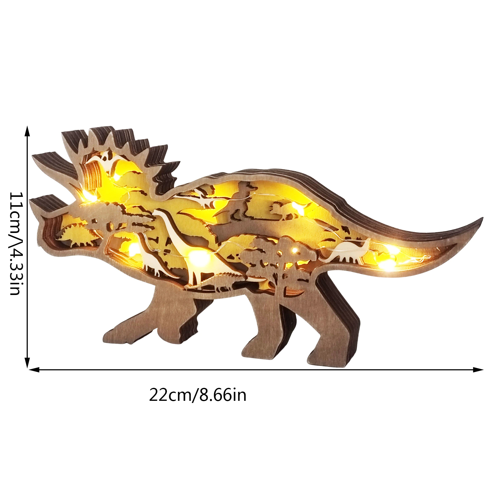 3D Holz geschnitzte Dinosaurier Dekorationen