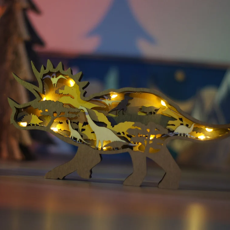 3D Holz geschnitzte Dinosaurier Dekorationen