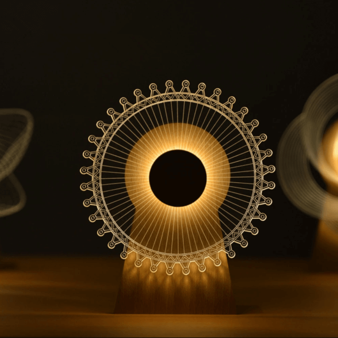 3D Holz Musikmühle mit Licht