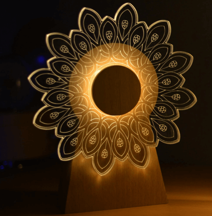 3D Holz Musikmühle mit Licht