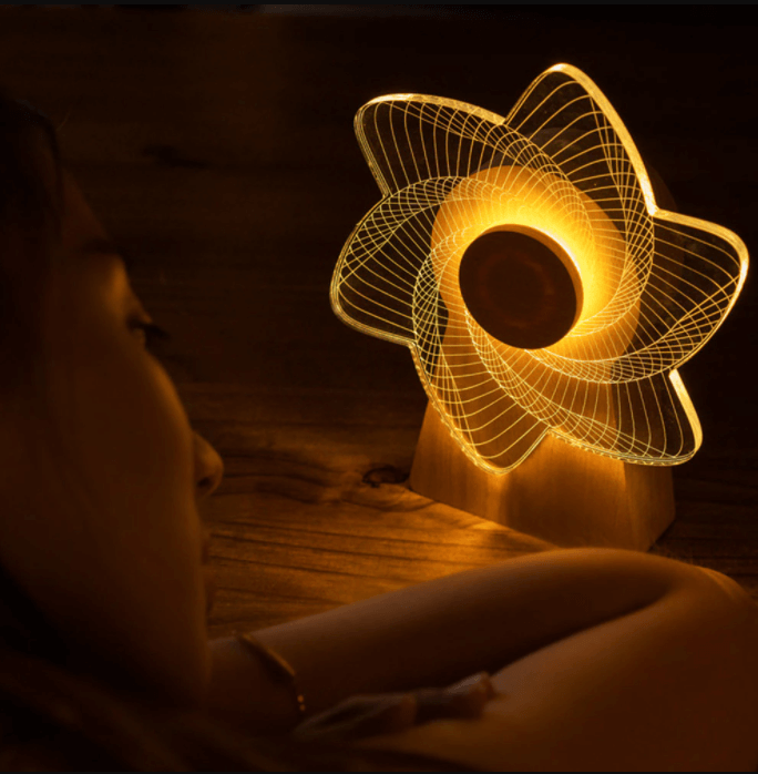 3D Holz Musikmühle mit Licht
