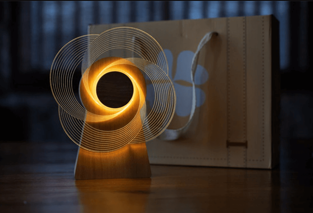 3D Holz Musikmühle mit Licht