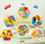 3D Holzpuzzle Set - Entdecke Stapel Leer
