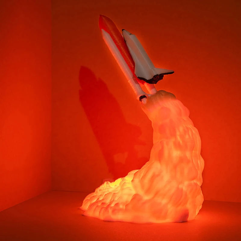 3D Rocket Night Light – LED Lamp with Soft Light for Creative Spaces