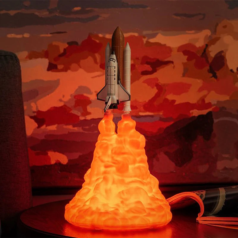 3D Rocket Night Light – LED Lamp with Soft Light for Creative Spaces