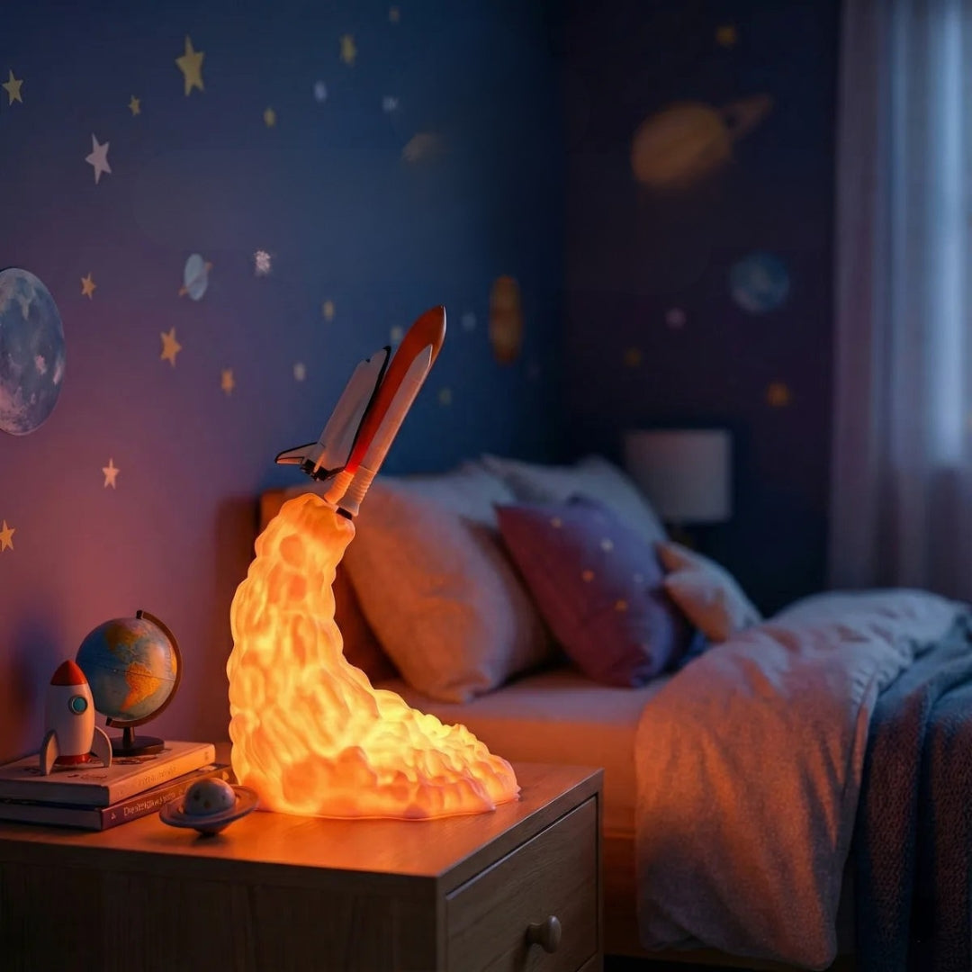 3D Rocket Night Light – LED Lamp with Soft Light for Creative Spaces