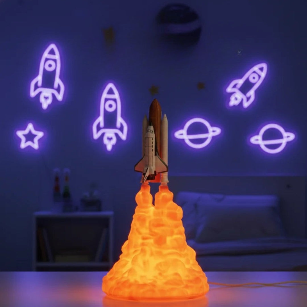 3D Rocket Night Light – LED Lamp with Soft Light for Creative Spaces