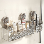 Practical Bathroom Organizer with Suction Cup - Waterproof Storage System