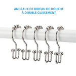 Elegante Duschvorhanghaken aus Edelstahl (12 Stück) | AquaGlide