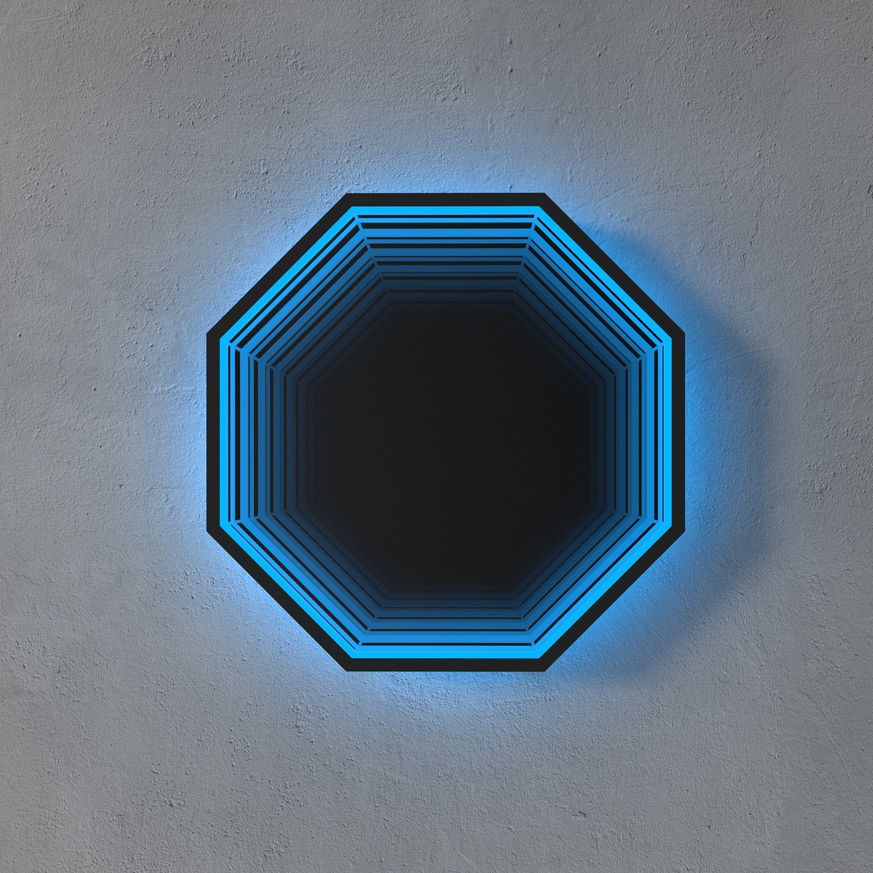 Elegant 3D Mirror with Color-Changing Lighting