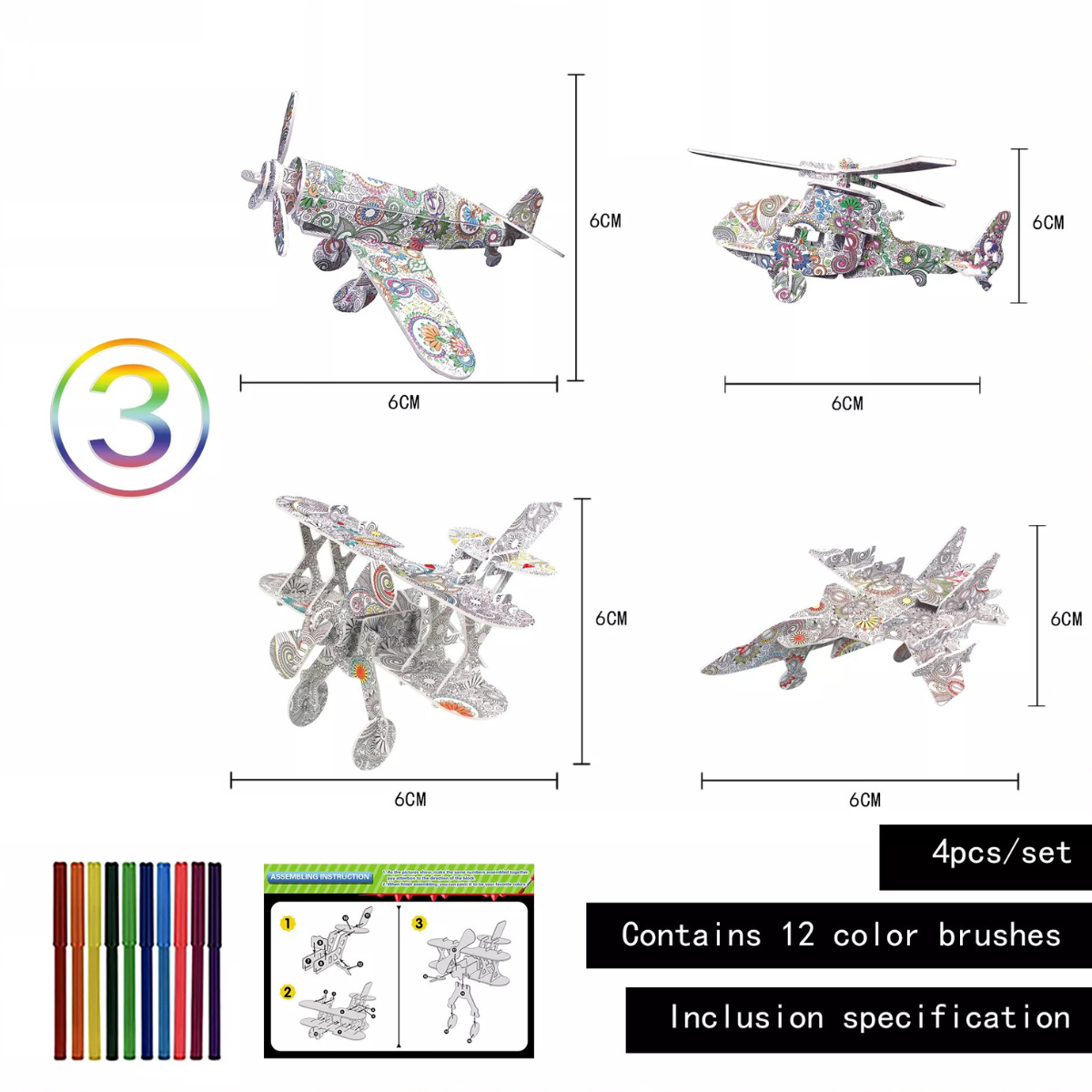 3D-Puzzle zur Selbstgestaltung - Skulpturen-Set (2+1 Gratis)