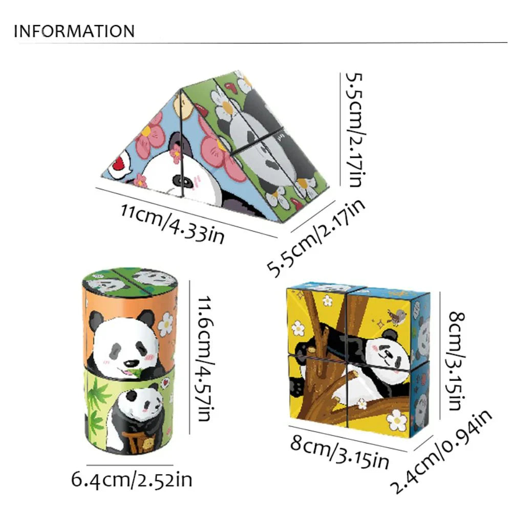 Tiermotiv-Rätselwürfel für Kinder – Pädagogisches Spielzeug mit Panda