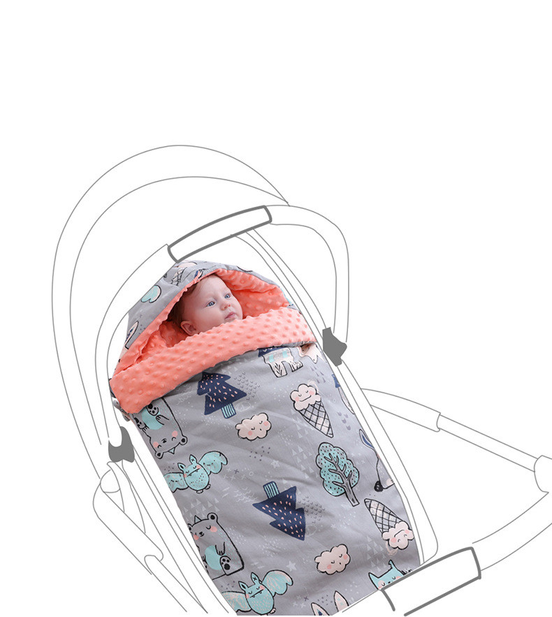 Schlafsack für Babys mit Kapuze – Minky-Decke für Neugeborene
