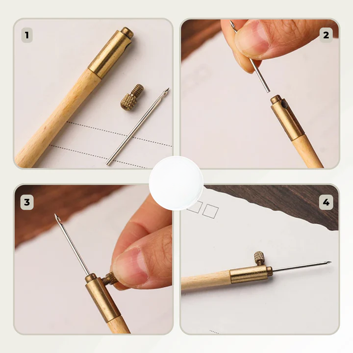 Praktisches Set für Tambour-Sticknadeln mit Austauschbaren Nadeln