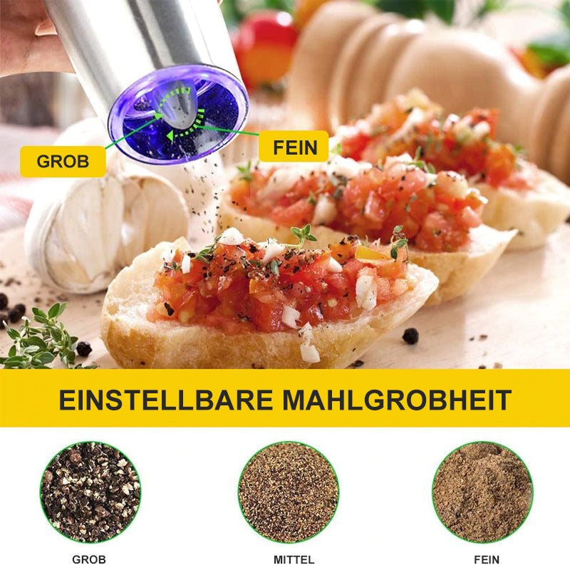 Automatic spice grinder with gravity sensor
