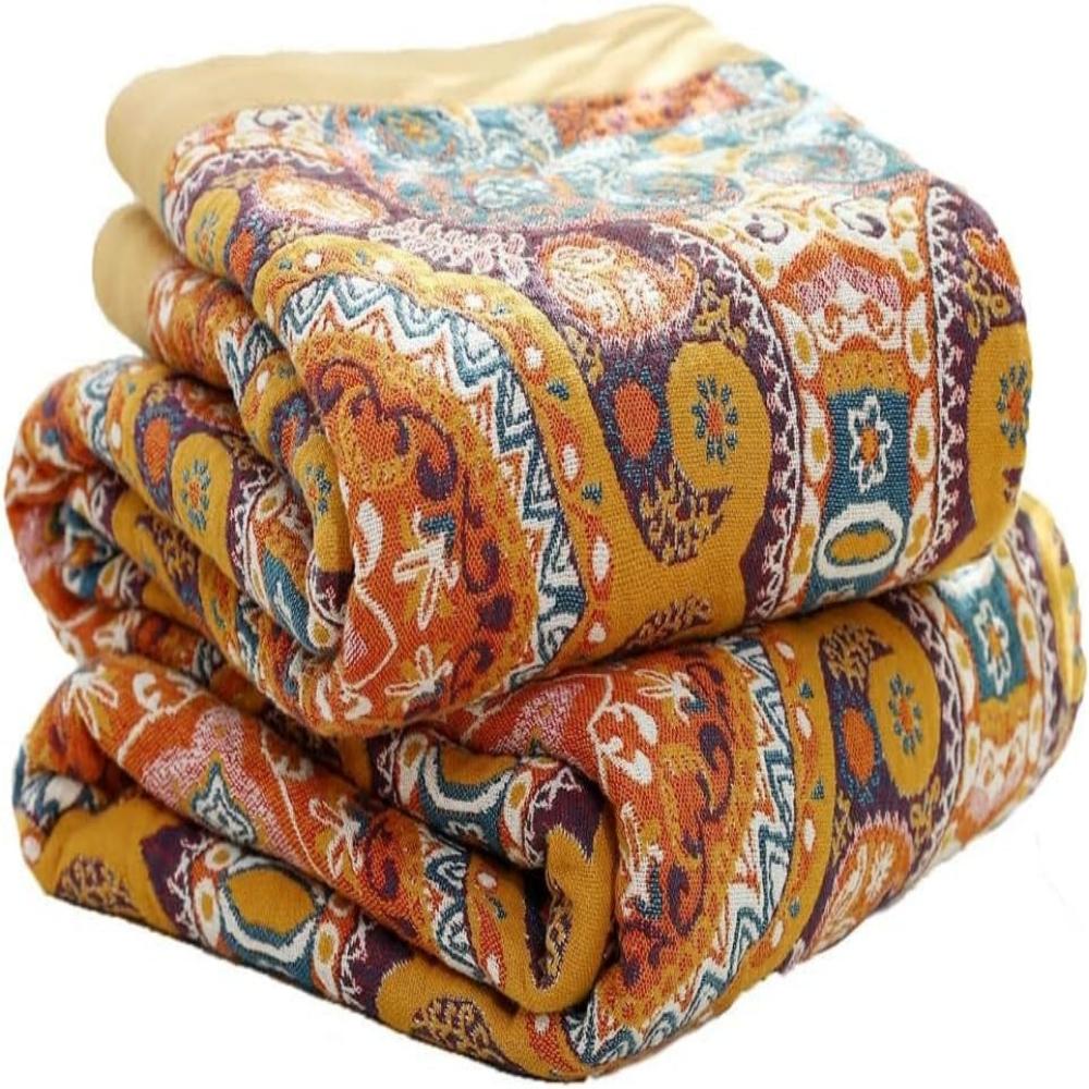 Erfrischende Boho Wende-Decke aus 100% Baumwolle