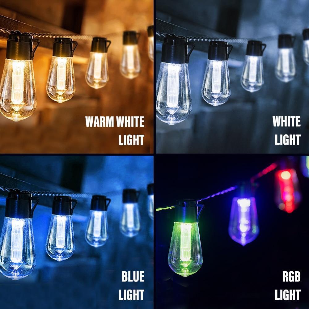 Solarbetriebene Lichterkette für Außenbereiche