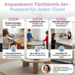 Individuell gestaltbares Tischtennis-Set – Für alle Tischgrößen geeignet!