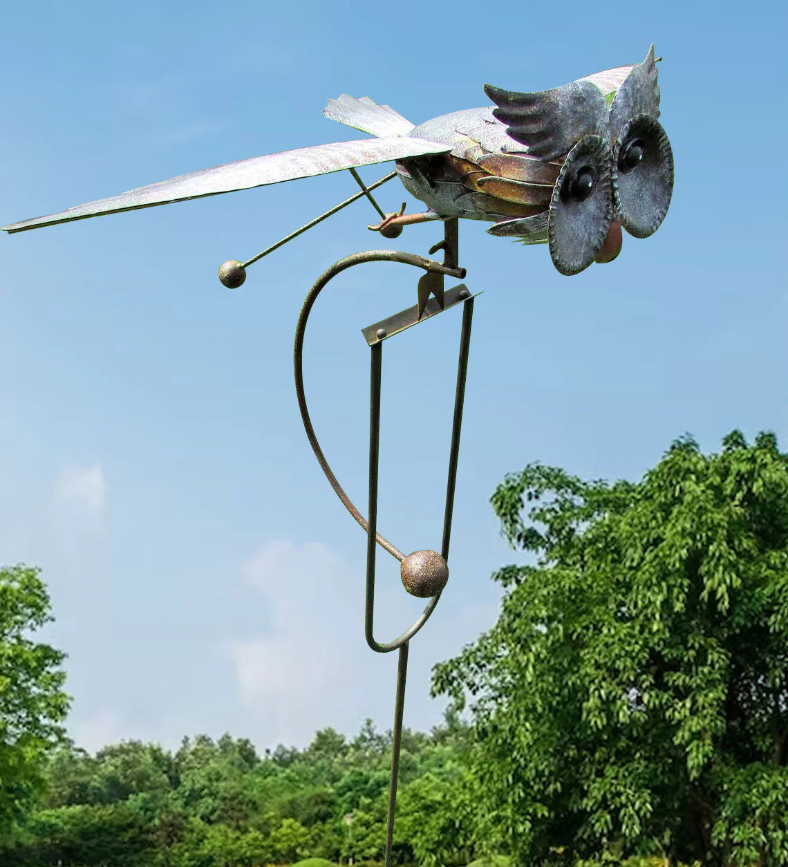 Metall Garten Windspiel mit Erdspieß – Wetterfeste Dekoration