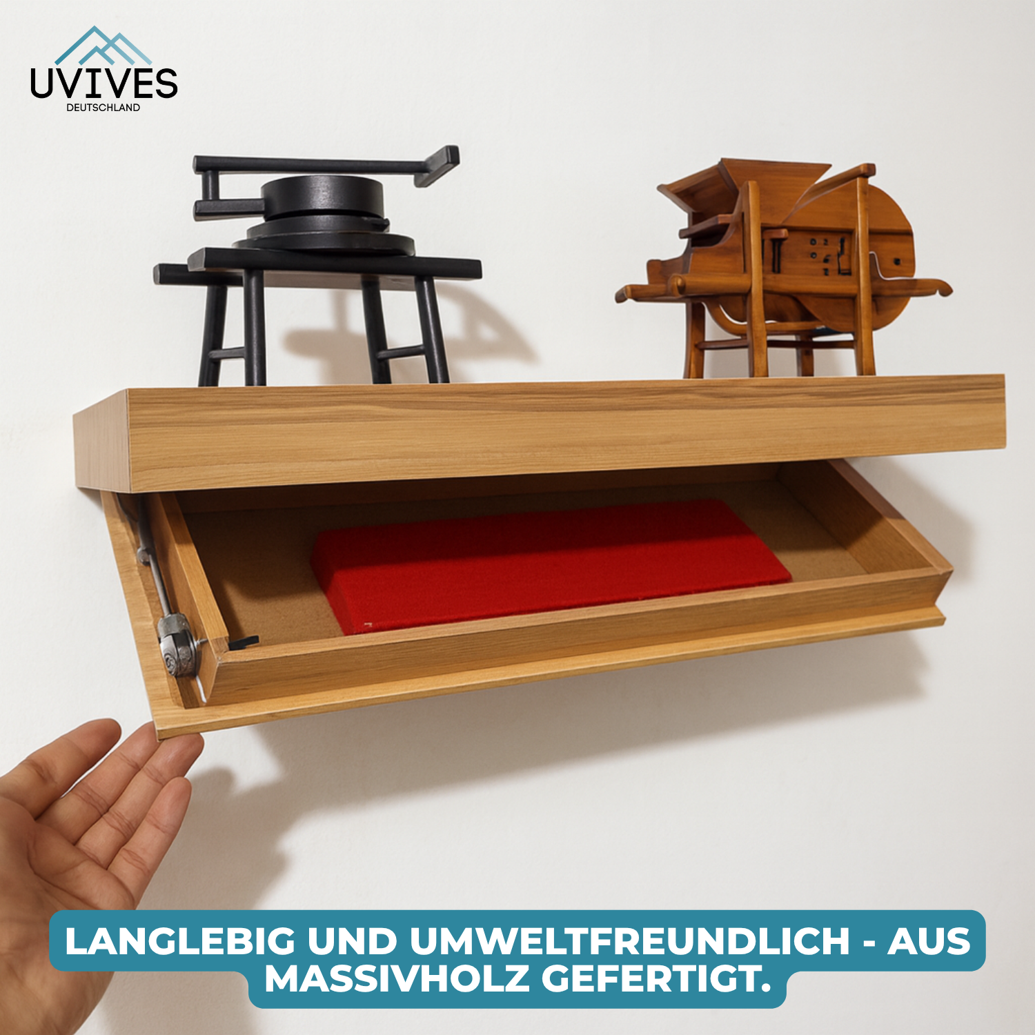 Hidden Storage – Elegant Wall Shelf with Concealed Compartment