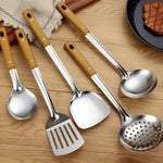 Elegantes Küchenutensilien-Set aus Edelstahl (5 Teile)