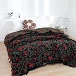 Faszinierende Baumwoll-Decke mit Quasten und fruchtigem Design