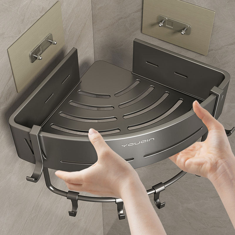 Aluminiumregal für Badezimmer-Ecken – Selbstklebend, bohrfrei