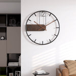 Elegante Wand-Uhr aus Stahl und Nussbaum – Geräuschloses Design für Zuhause und Büro