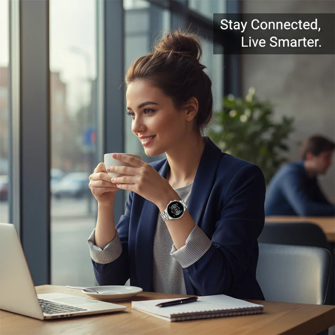 Elegante Smartwatch mit Fitness-Tracking und Benachrichtigungen