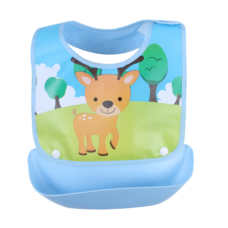 Wasserdichtes Baby-Lätzchen mit Auffangschale – Buntes Design für Essen