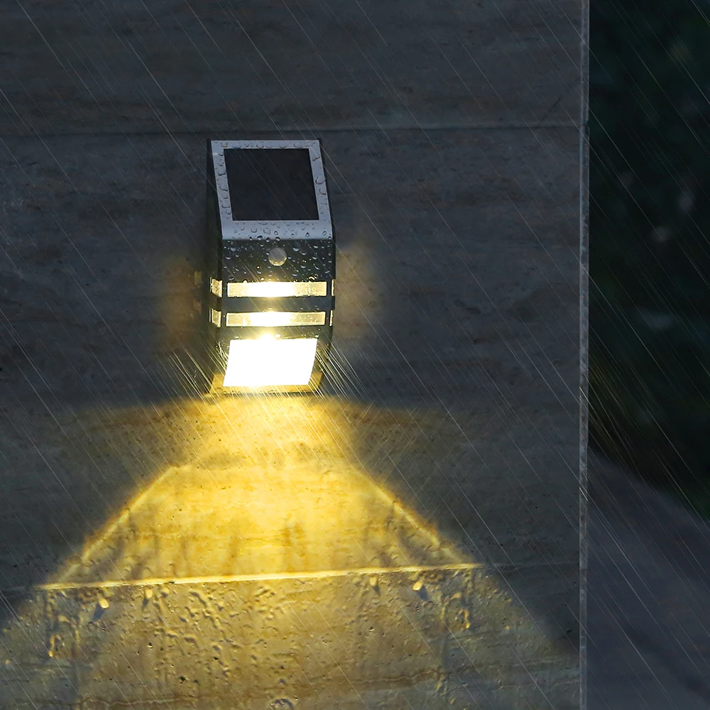 Wetterfeste Solar-Wandleuchte mit Bewegungsmelder für Außenbereiche