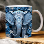 3D Elefanten Blumen Tasse
