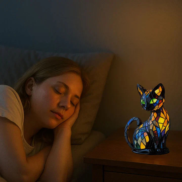 Katzenzauber | Handgemachte Leuchtende Katzenlampe – Stimmungsvoll und Einzigartig