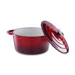 Robuster Gusseisen Kochtopf 2L in lebhaftem Rot