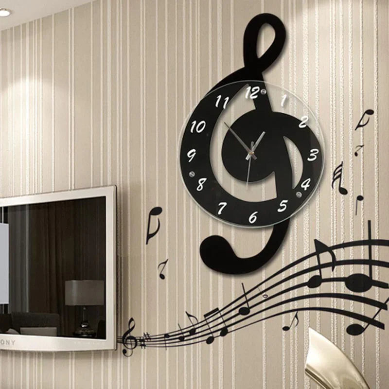 Moderner Wanddekor mit musikalischem Notenschlüssel-Design