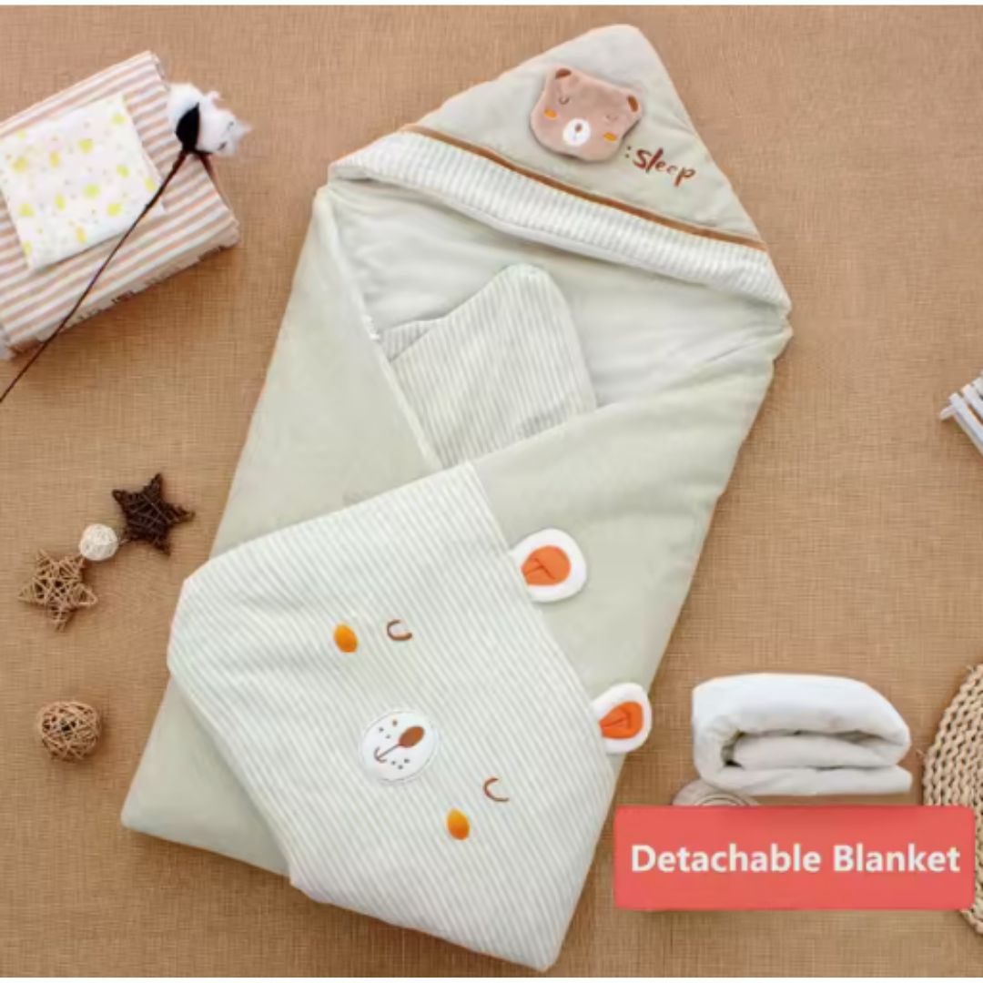 Einschlagdecke für Babys mit Kapuze – Kuscheliger Schlafsack für Neugeborene