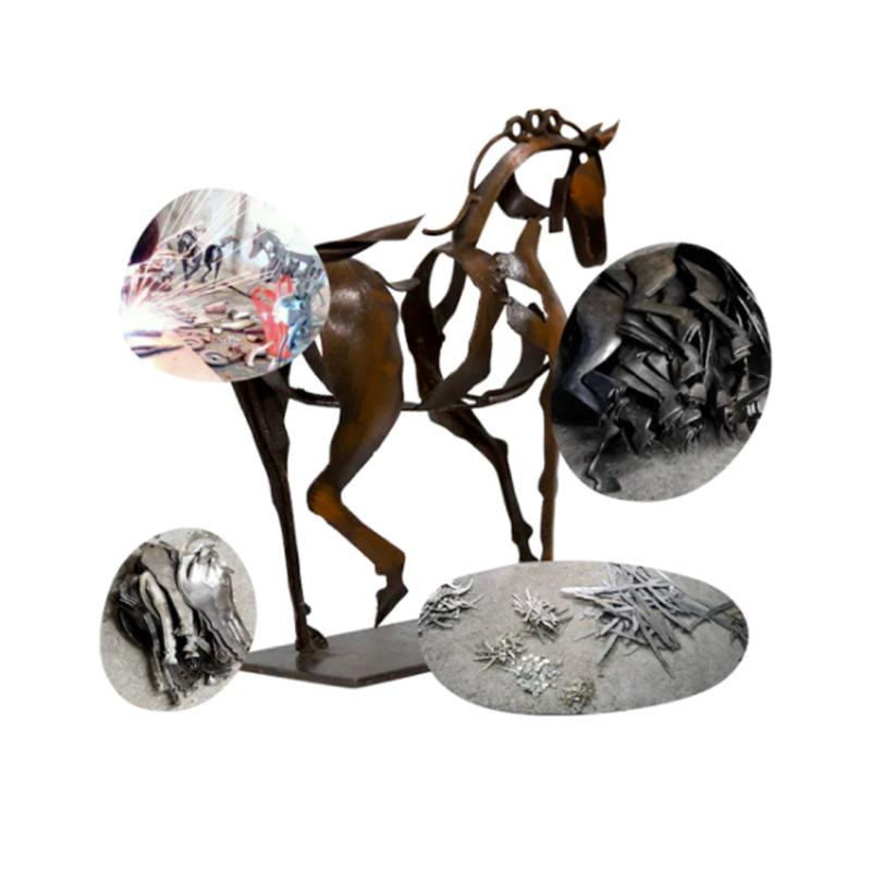Elegante Metallpferdeskulptur für Ihr Zuhause