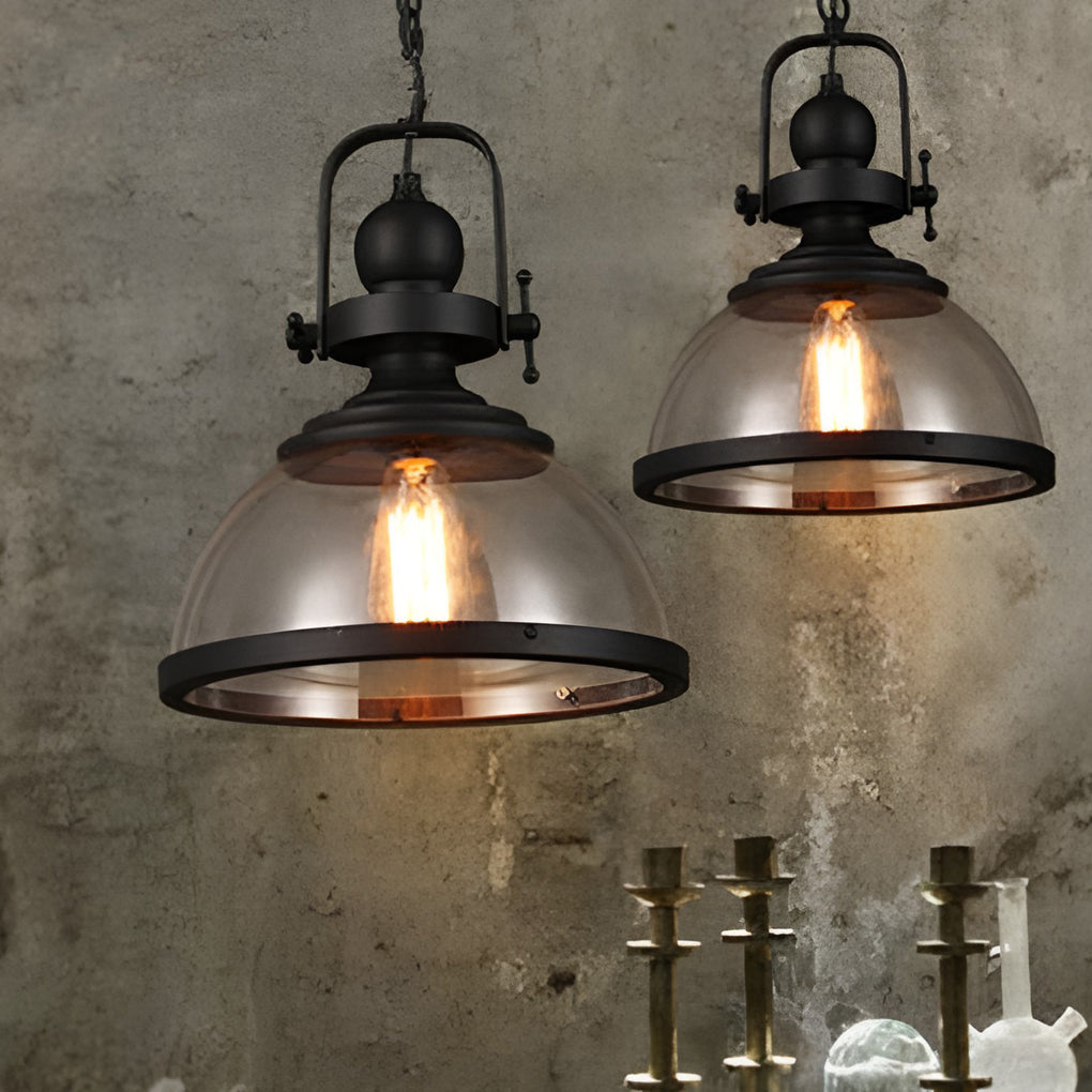Stilvolle Hängelampe aus Glas im Retro-Industriestil
