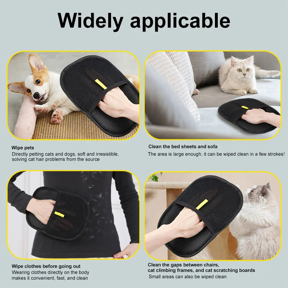 Pflegehandschuh aus weichem Fell – 2-in-1 Haarentferner und Massage für Haustiere