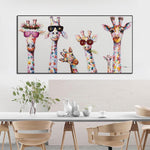 Bunte Giraffen - Stilvolle Wandkunst auf Leinwand