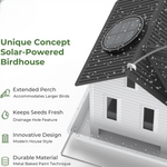 Solarvogelhaus mit LED-Beleuchtung – Landhausstil