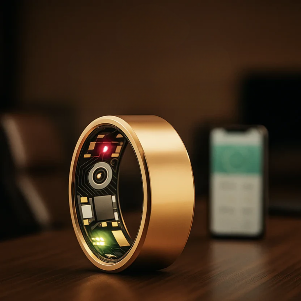 Eleganter Fitnessring mit Schlafüberwachung und Herzfrequenzmessung