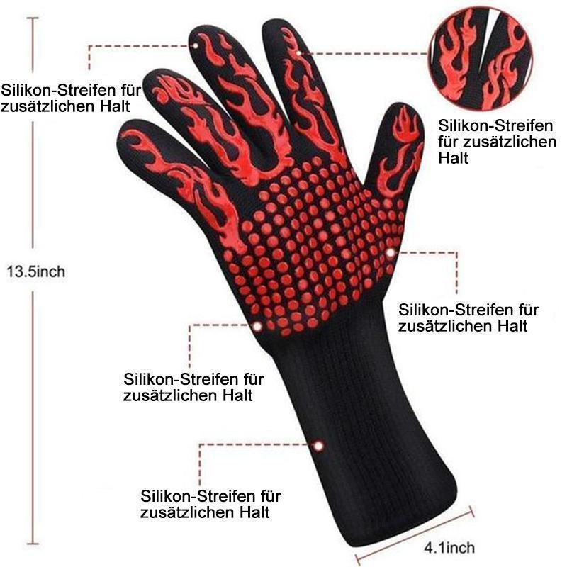 Hitzebeständige Grillhandschuhe – Professionelle Grillhandschuhe, 1 Paar
