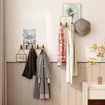 Wandgarderobe mit Flexiblen Haken – Stilvolles Schwarz in Holz & Aluminium – 40x7x7 cm für Flur & Schlafzimmer