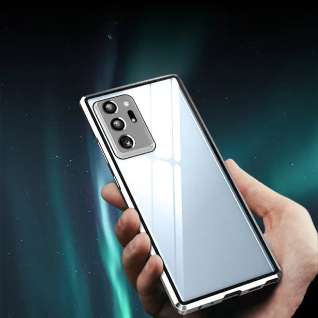 Elegante magnetische Handyhülle mit doppeltem Glasschutz