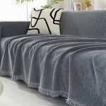 Elegante Chenille-Decke mit Fransen für Ihr Sofa