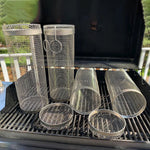 Edelstahl Grillkorb mit Rollen für BBQ