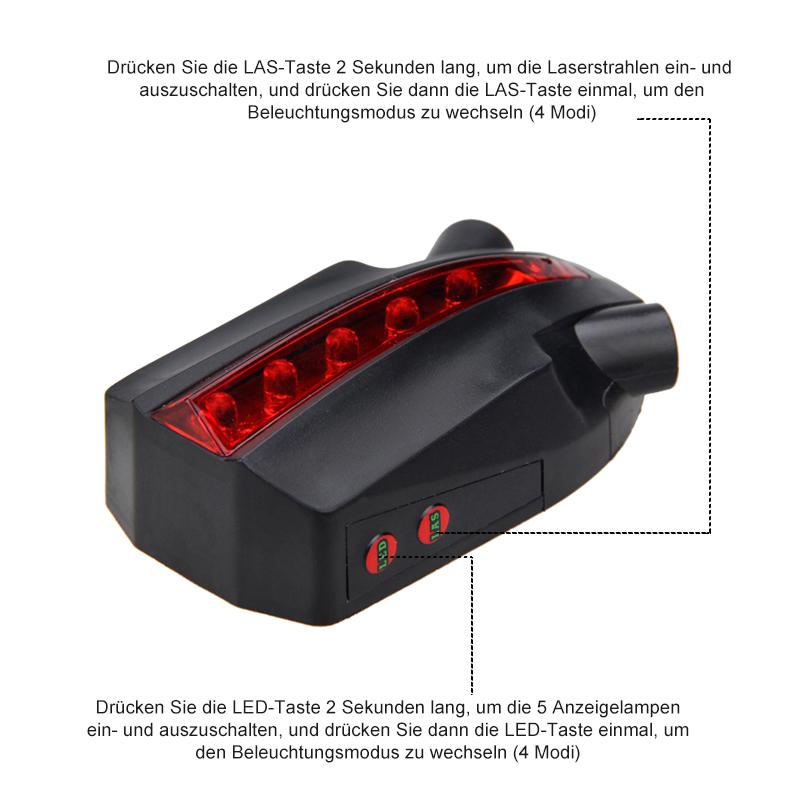 Sicherheits-Laser-Rücklichter für Fahrräder