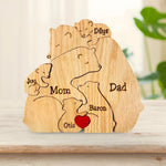 Personalisierbares Holzpuzzle mit Bärenmotiven für die Familie